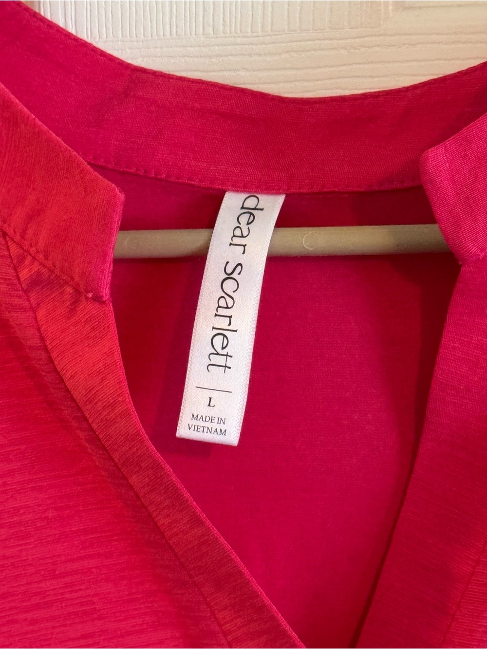 Bright Pink V-Neck Women's Top by Dear Scarlett - Picture 2 of 5